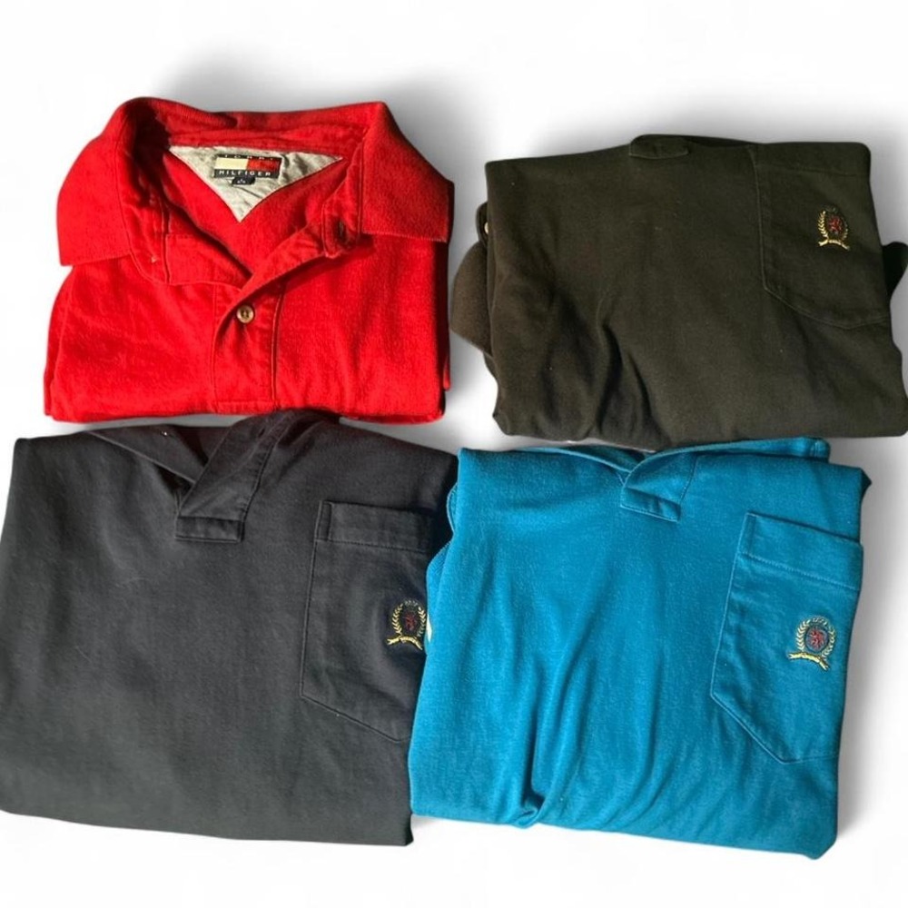 Men's retro Tommy Hilfiger Polo Bundle of 4 size L (L5) 22"